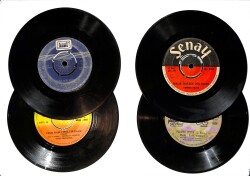 Eski Dönem Plak Lotu, Dekorluk Plak (Düşük Kondisyon - 4 Adet - Nuri Sesigüzel) PLK26349 - Gökçekoleksiyon