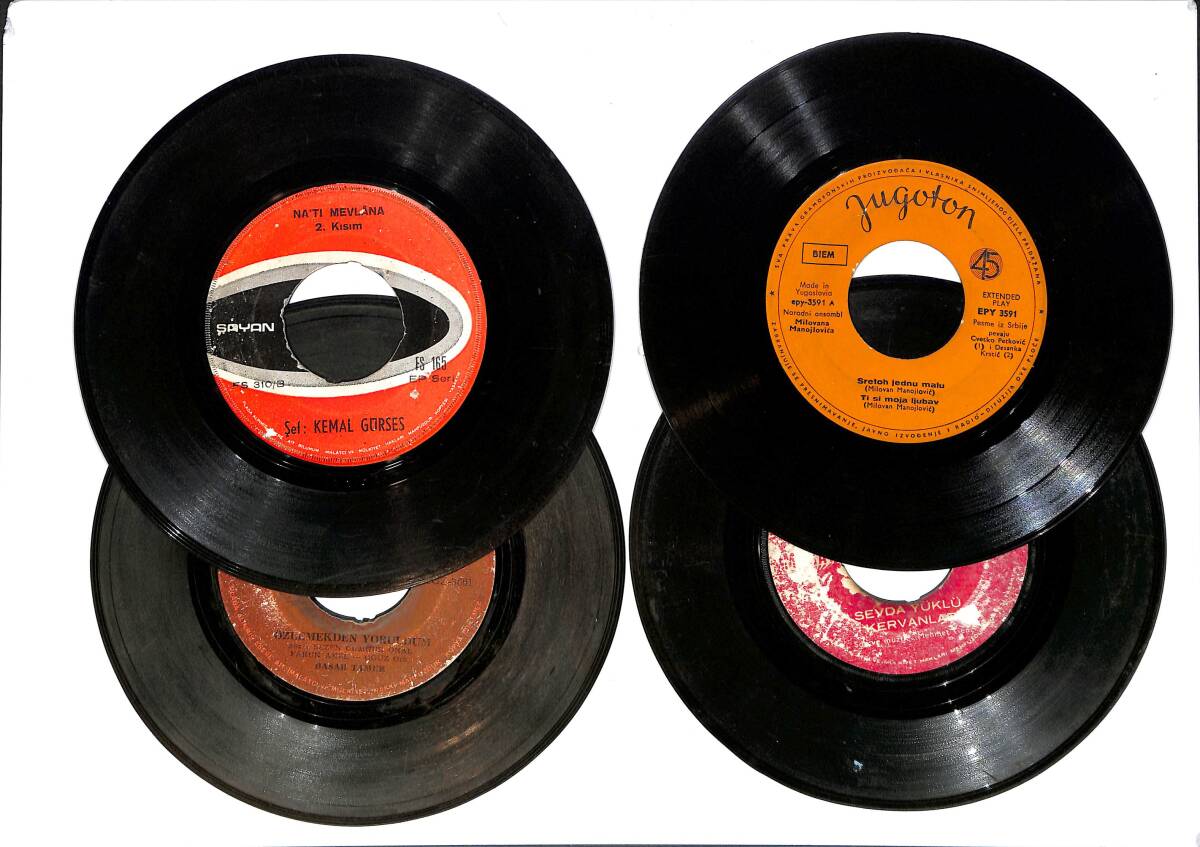 Eski Dönem Plak Lotu, Dekorluk Plak (Düşük Kondisyon - 4 Adet) PLK26353 - 1