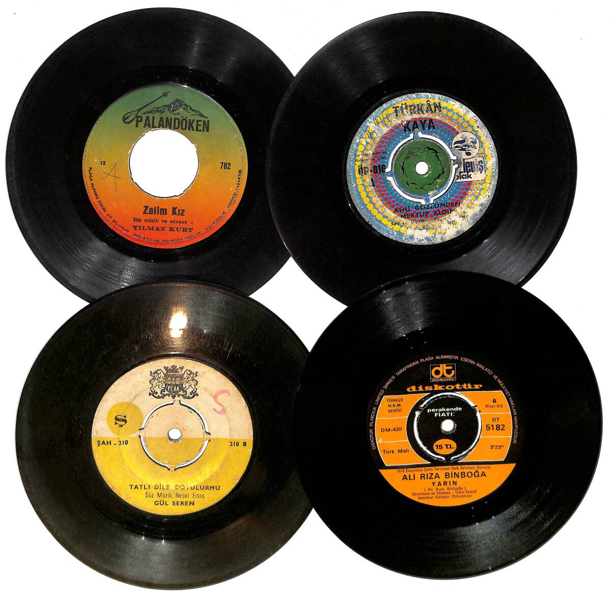 Eski Dönem Plak Lotu, Dekorluk Plak (Düşük Kondisyon - 4 Adet) PLK26583 - 1