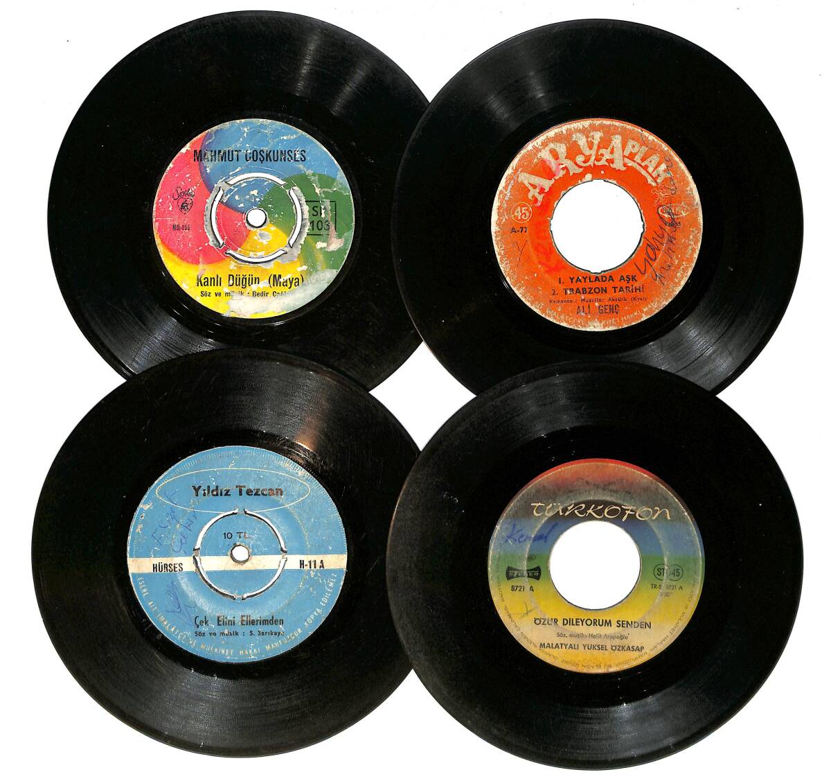 Eski Dönem Plak Lotu, Dekorluk Plak (Düşük Kondisyon - 4 Adet) PLK26585 - 1