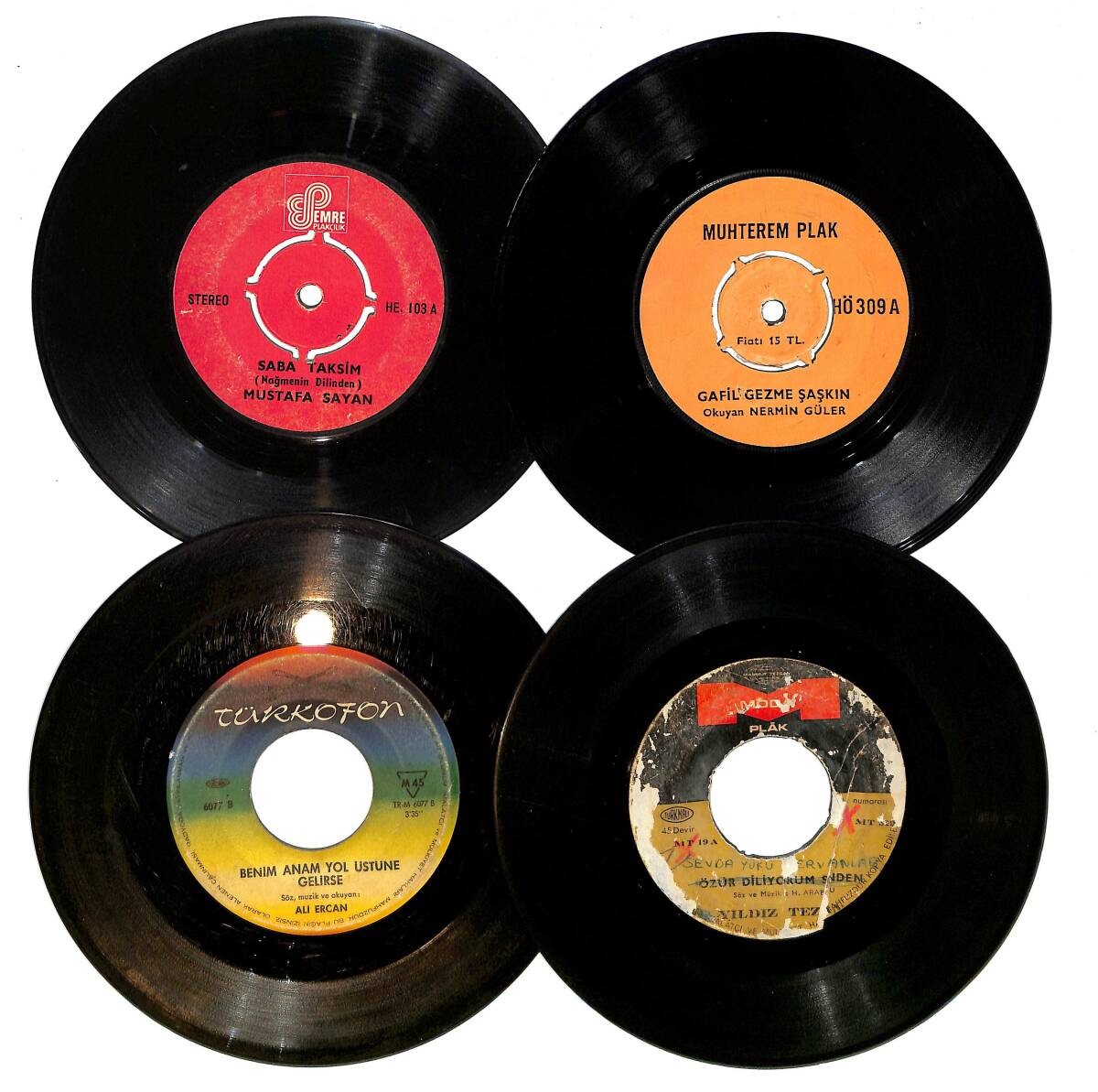 Eski Dönem Plak Lotu, Dekorluk Plak (Düşük Kondisyon - 4 Adet) PLK26586 - 1