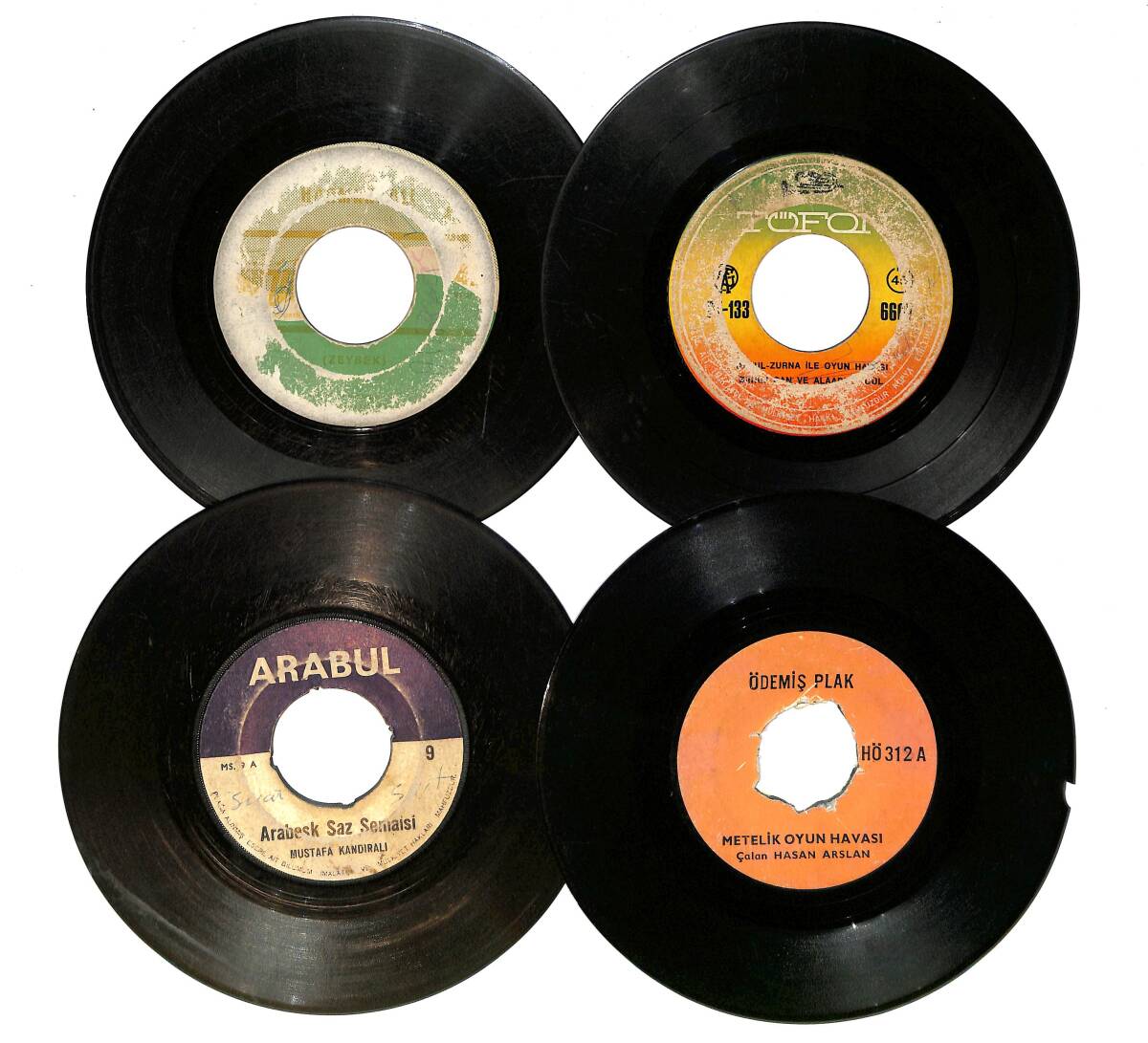 Eski Dönem Plak Lotu, Dekorluk Plak (Düşük Kondisyon - 4 Adet) PLK26589 - 1