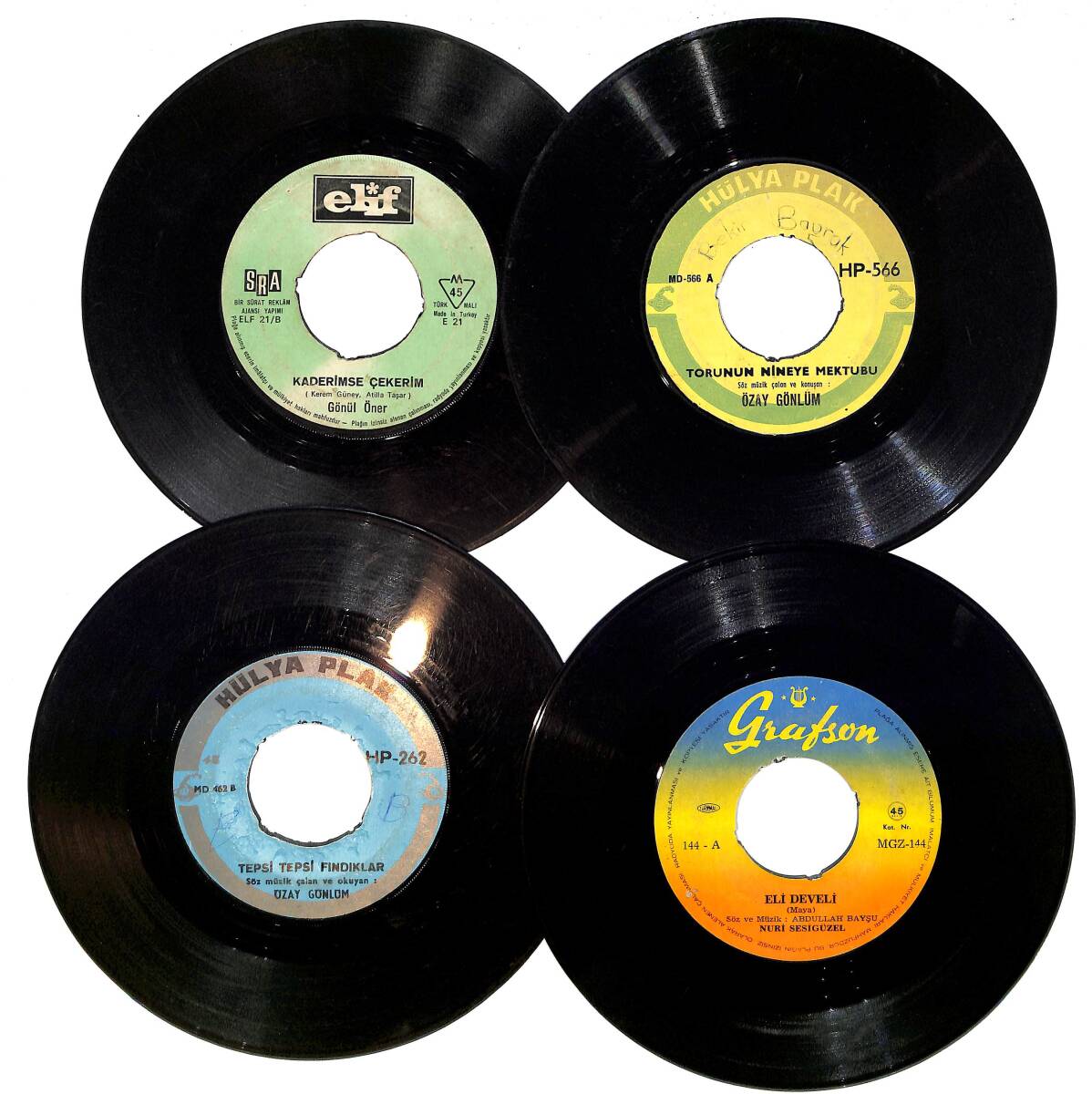 Eski Dönem Plak Lotu, Dekorluk Plak (Düşük Kondisyon - 4 Adet) PLK26592 - 1