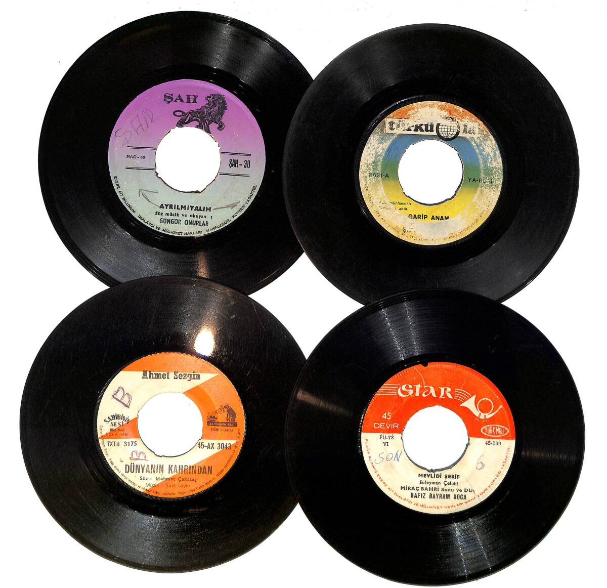 Eski Dönem Plak Lotu, Dekorluk Plak (Düşük Kondisyon - 4 Adet) PLK26593 - 1