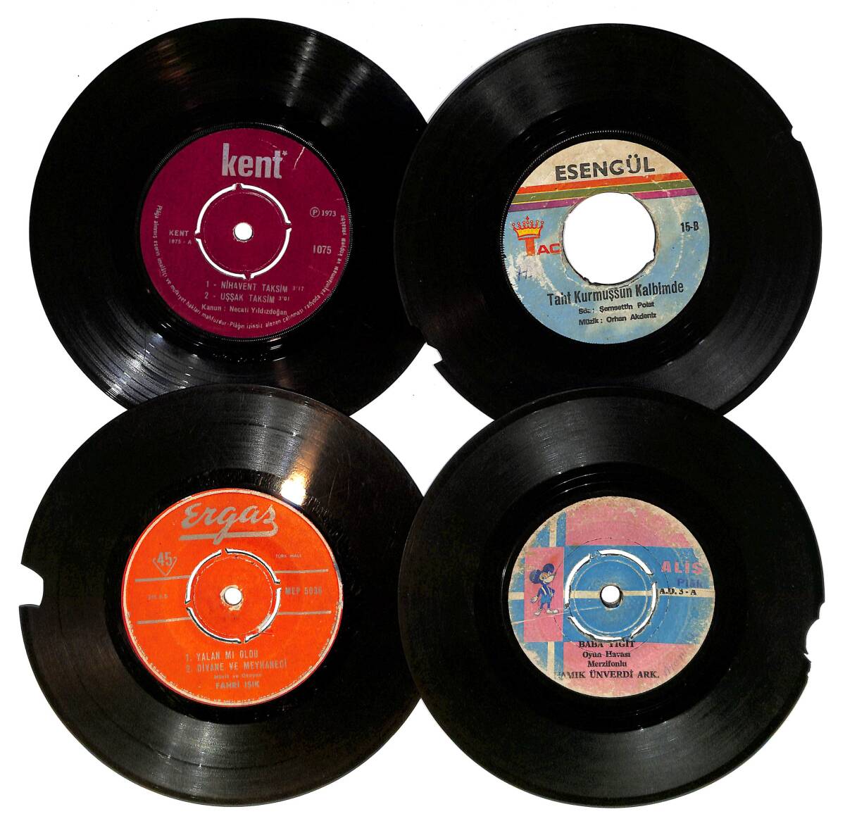 Eski Dönem Plak Lotu, Dekorluk Plak (Düşük Kondisyon - 4 Adet) PLK26597 - 1