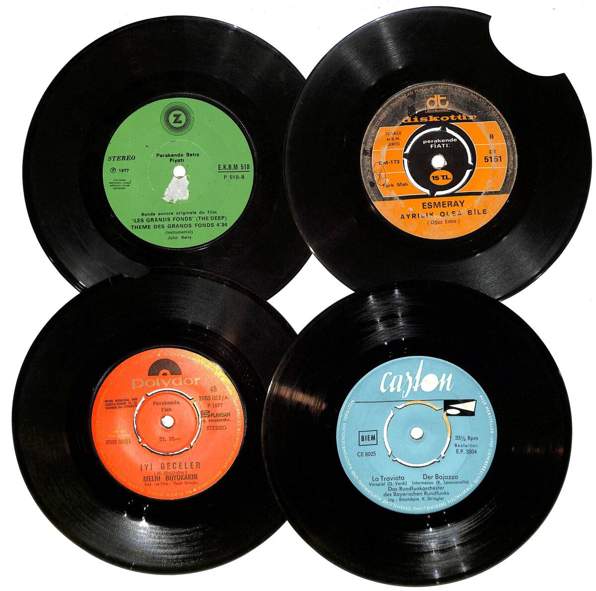 Eski Dönem Plak Lotu, Dekorluk Plak (Düşük Kondisyon - 4 Adet) PLK26600 - 1