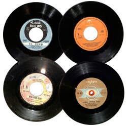 Eski Dönem Plak Lotu, Dekorluk Plak (Düşük Kondisyon - 4 Adet) PLK26602 - Gökçekoleksiyon