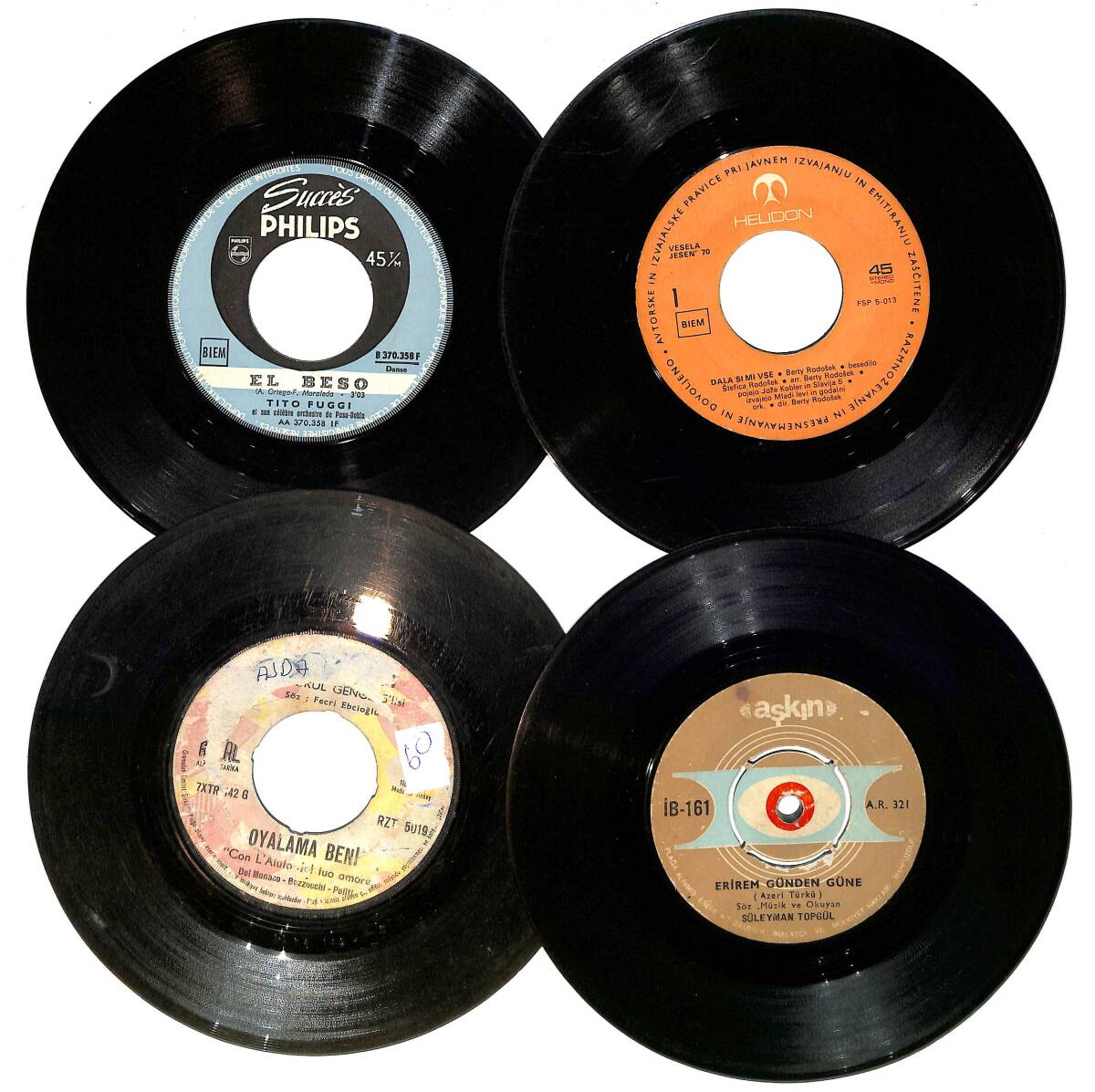 Eski Dönem Plak Lotu, Dekorluk Plak (Düşük Kondisyon - 4 Adet) PLK26602 - 1