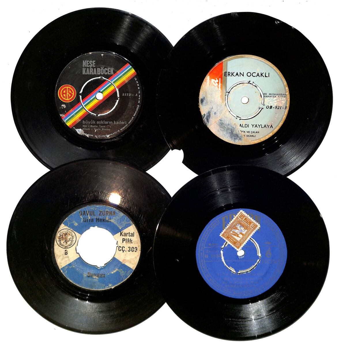 Eski Dönem Plak Lotu, Dekorluk Plak (Düşük Kondisyon - 4 Adet) PLK26603 - 1