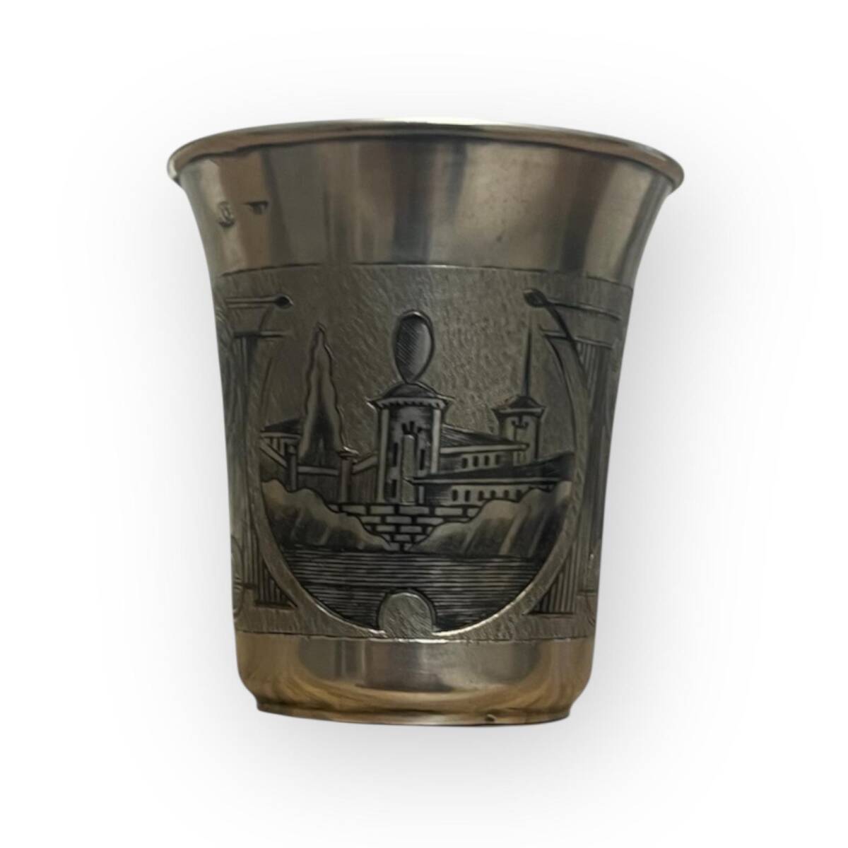 Eski Rus 84 Damgalı Savat (Niello) İşçilikli Gümüş Kupa AOB6068 - 1