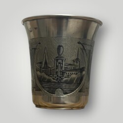 Eski Rus 84 Damgalı Savat (Niello) İşçilikli Gümüş Kupa AOB6068 - 5