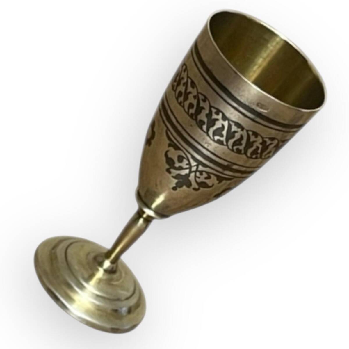 Eski Rus 875 Damgalı Savat (Niello) İşçilikli Gümüş Kadeh AOB6069 - 1