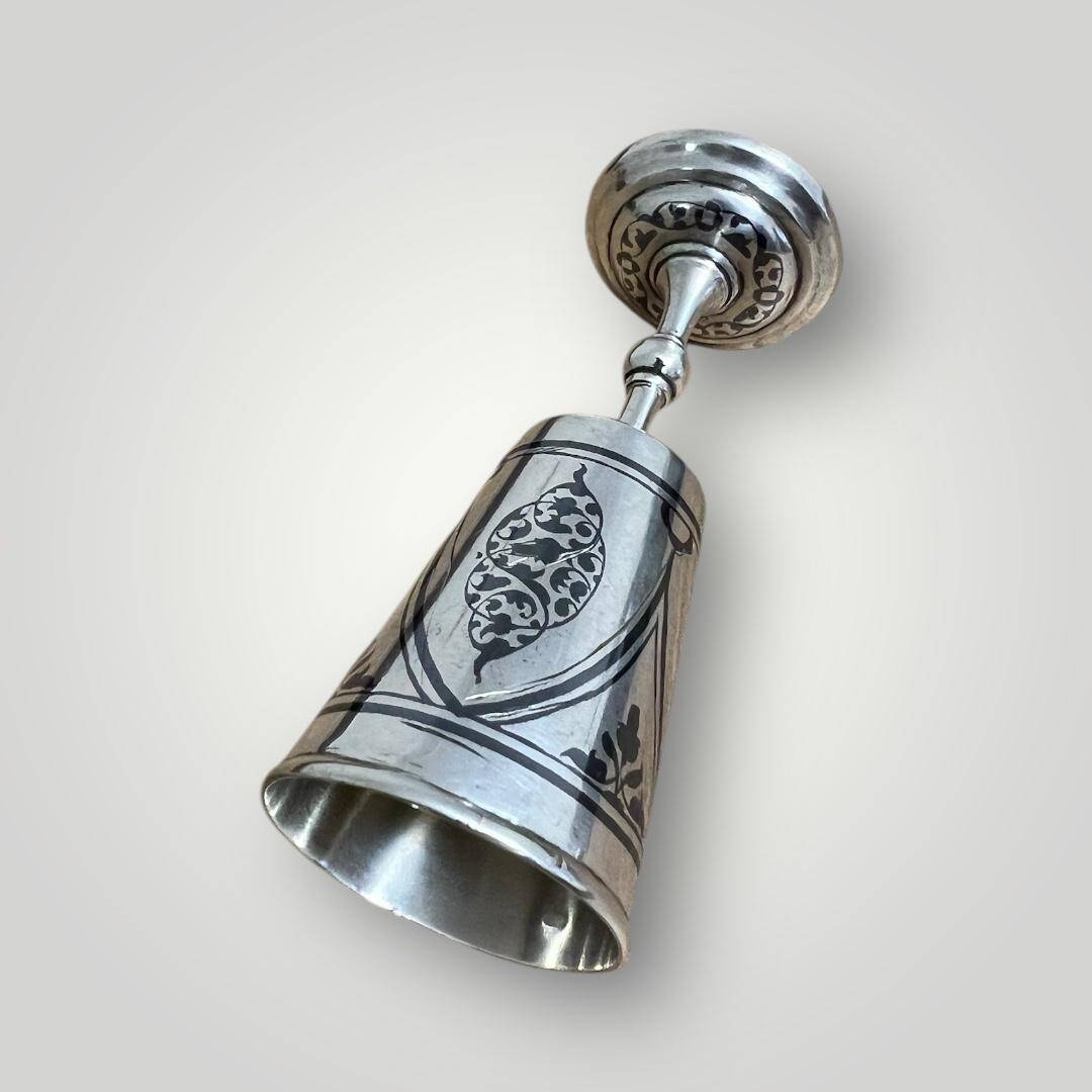 Eski Rus Gümüş Savatlı 875 Damgalı Kadeh AOB6070 - 3