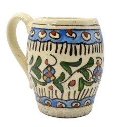 Eski Seramik İşlemeli Kupa Bardak AOB1295 - 2