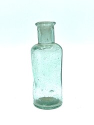 Eski Yeşil Cam 1950 ler İlaç Şişesi (N) - 1