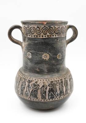 Eski Yunan Sanati İmitasyon Toprak Vazo AOB1454 - 3