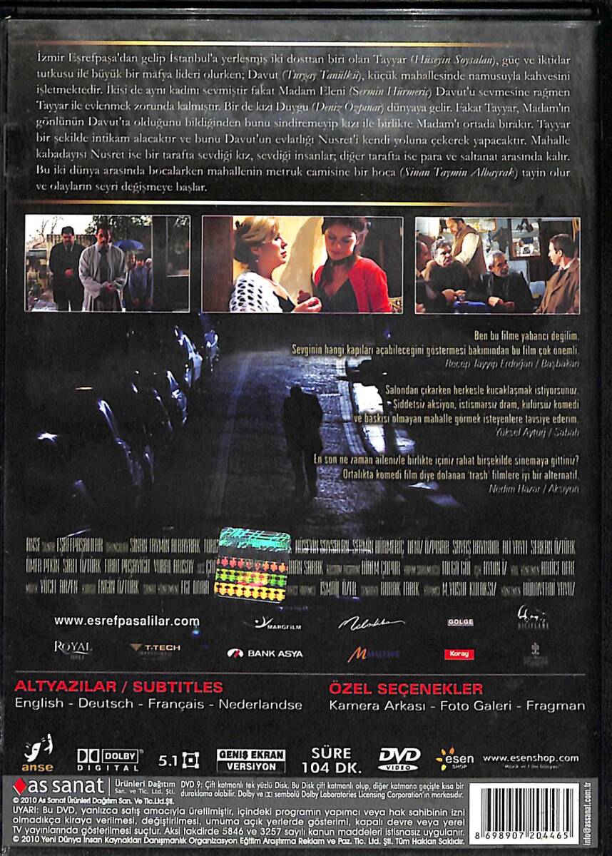 Eşrefpaşalılar – Orijinal DVD (İkinci El) * Turgay Tanülkü, Sinan Albayrak, Hüseyin Soysalan, Burak Tarık – 2010 * DVD3000 - 2
