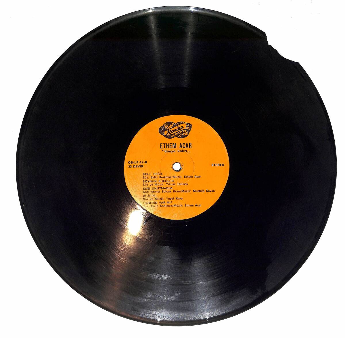 Ethem Acar - Dünya Kahrı LP PLAK (Açıklamayı Okuyunuz) PLK26675 - 1