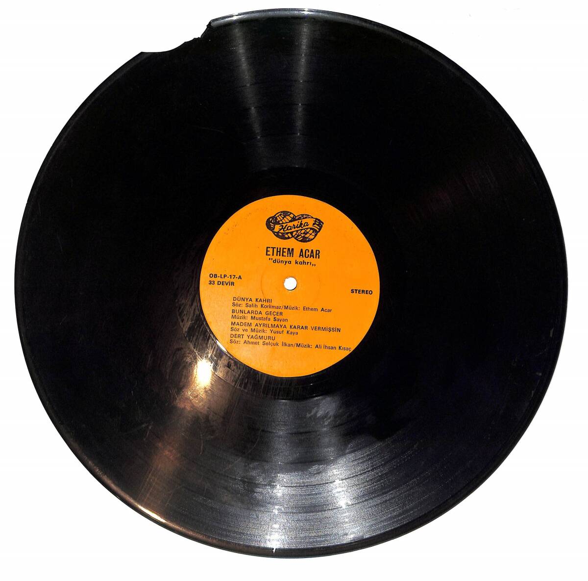 Ethem Acar - Dünya Kahrı LP PLAK (Açıklamayı Okuyunuz) PLK26675 - 2