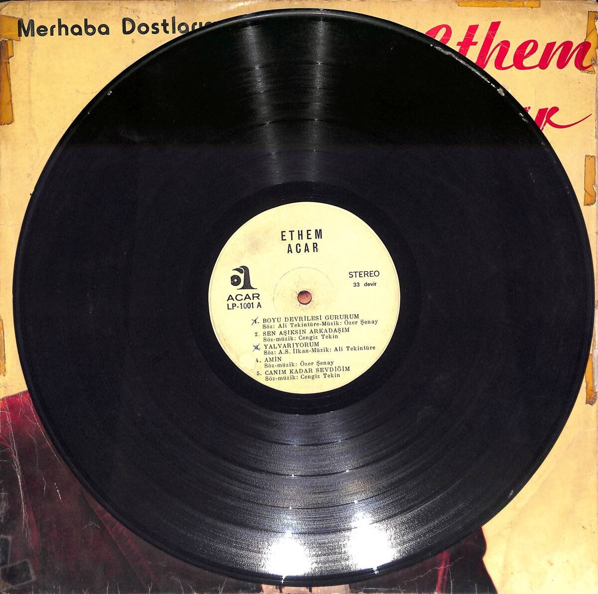 Ethem Acar - Merhaba Dostlarım LP PLAK (Açıklamayı Okuyunuz) PLK26733 - 3