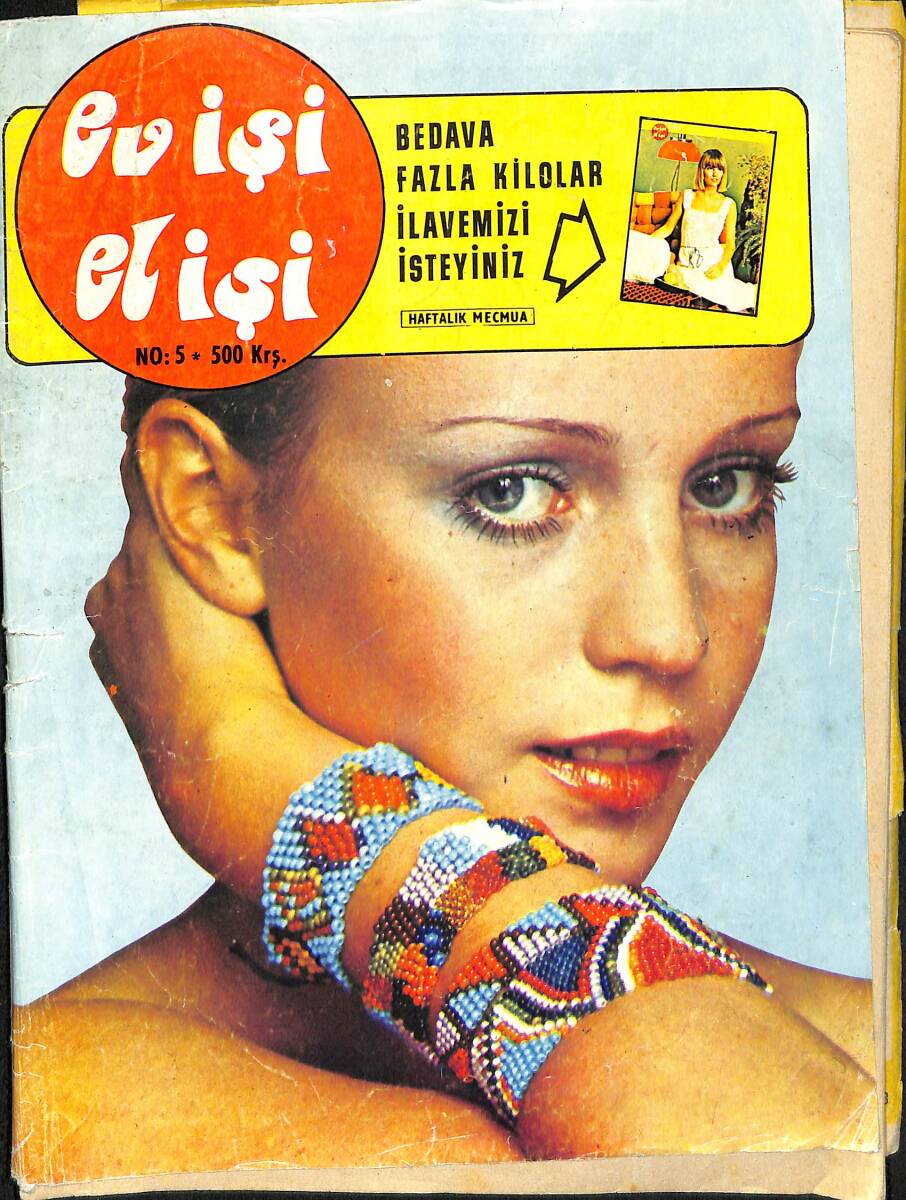 Ev İşi El İşi Dergisi 2 Şubat 1976 No : 5 - 1976 Yılının Çiçekleri - Pervaz Nasıl Yapılır ? NDR91426 - 1