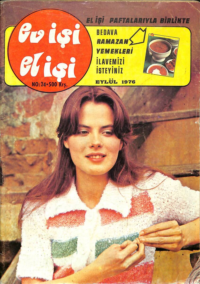 Ev İşi El İşi Dergisi Eylül 1976 No : 24 - Harika Yastıklar - Renkli Kalıntılardan Yastıklar NDR91434 - 1