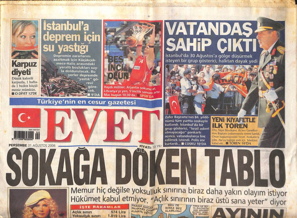 Evet Gazetesi 31 Ağustos 2006 - Asya Motor Liderliği Hedefliyor - Galatasaray'da Transfer Bitti GZ136627 - 1