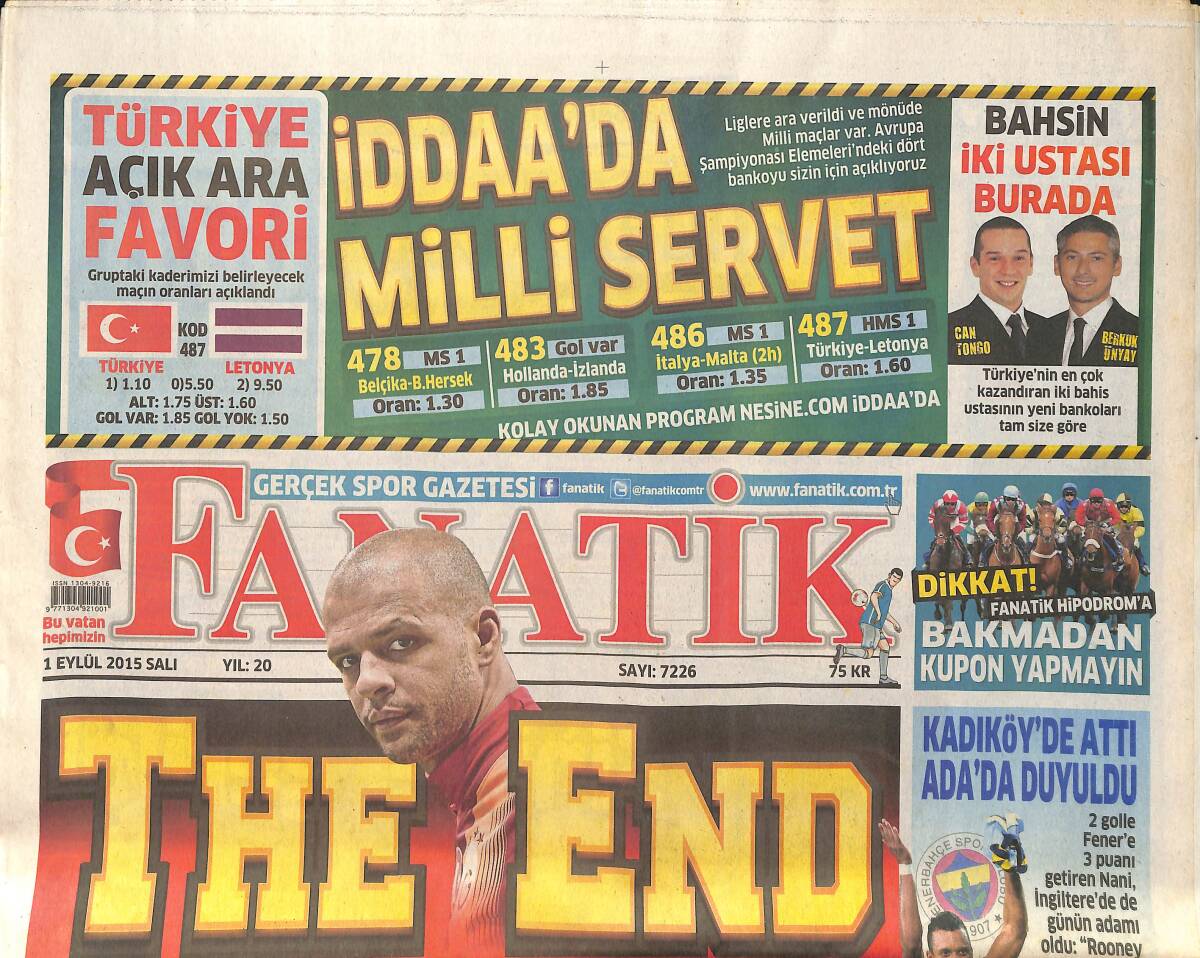 Fanatik Gazetesi 1 Eylül 2015 - Galatasaray , Transferde Beklenen Hamleyi Dortmund'un 27 Yaşındaki Futbolcusuyla Yaptı GZ159442 - 1