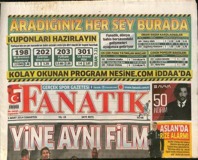 Fanatik Gazetesi 1 Mart 2014 - Fenerbahçe Ülkerden , Son Şampiyona Basketbol Dersi GZ125707 - 1
