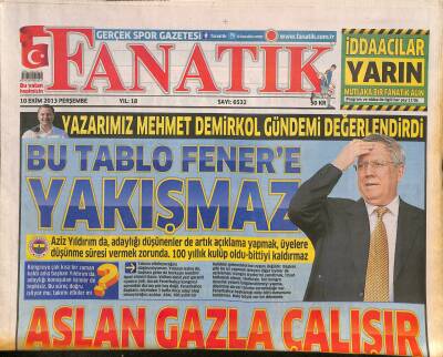 Fanatik Gazetesi 10 Ekim 2013 - Ronaldinho Kartala Olur - Cim Boma Valencia GZ124442 - 1
