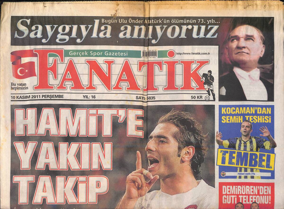 Fanatik Gazetesi 10 Kasım 2011 - Paris'teki Dünya Halter Şampiyonası'nda Altın Madalya Kazanan Sporcumuz Mete Binay , Yeni Hedefini Çoktan Belirledi GZ159434 - 1