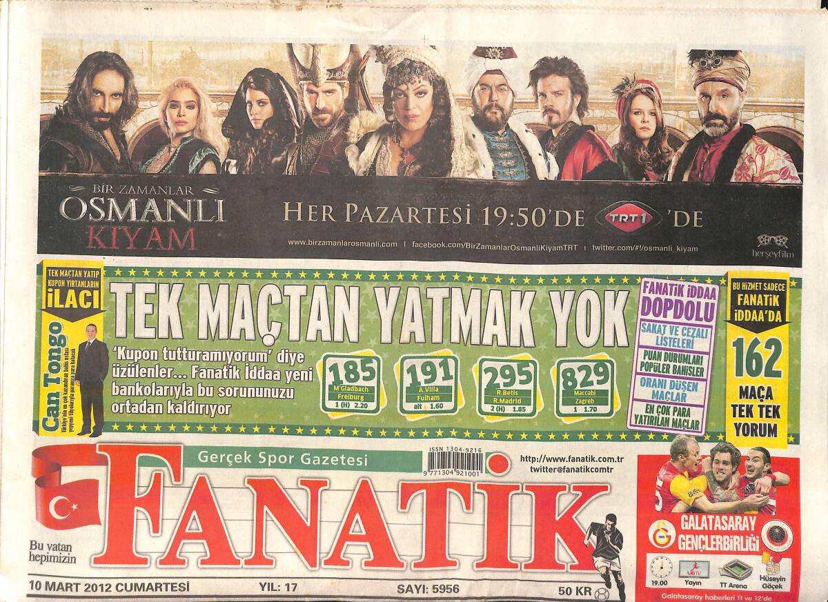 Fanatik Gazetesi 10 Mart 2012 - Trabzonspor'da İmza Şov - Baros Görev Bekliyor GZ159755 - 1
