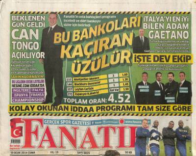 Fanatik Gazetesi 10 Ocak 2014 - Her Şey Ronaldinho İçin - Trabzona Müjde , Diouf Satılık GZ125806 - 1