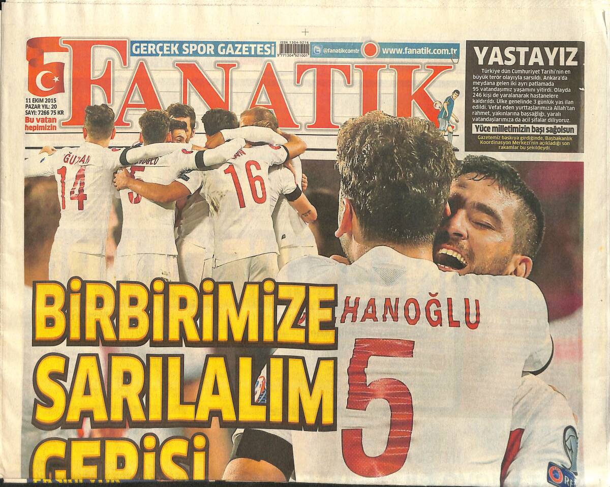 Fanatik Gazetesi 11 Ekim 2015 - Aziz Yıldırım : Sonuna Kadar Devam - Van Persie'nin Yeri Hazır GZ159413 - 1