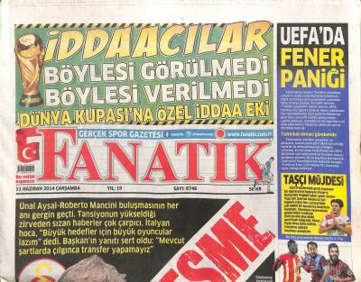 Fanatik Gazetesi 11 Haziran 2014 - Atletico Madridin Yıldızı Çeşmede GZ104558 - 1