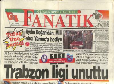 Fanatik Gazetesi 12 Nisan 1997 - Okocha İçin Başkan Şen de Özür Diledi - Galatasarayda Terime Açık Çek GZ123075 - 1