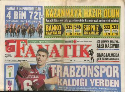 Fanatik Gazetesi 12 Ocak 2011 - Aziz Başkanın Dikkatine...Alex Kaçıyor - Ve Ronaldinho Flamengoda GZ125805 - 1