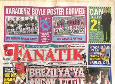 Fanatik Gazetesi 13 Ekim 2012 - Fırtınanın Sambacısı Emerson Zirveye Mesaj Yolladı GZ98918 - 1