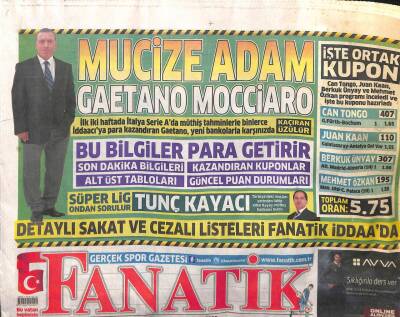 Fanatik Gazetesi 13 Eylül 2013 - Aysal, Terimden Sonra Atamana da Milli Talip Çıkınca Patladı GZ107130 - 1