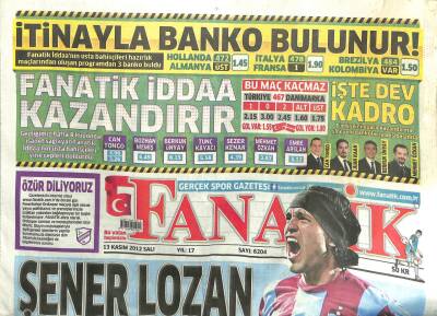 Fanatik Gazetesi 13 Kasım 2012 - Giresunda Penbe Sayfa GZ107211 - 1