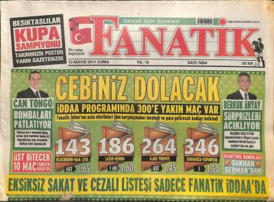 Fanatik Gazetesi 13 Mayıs 2011 - Beşiktaş Zafer Sarhoşu GZ107363 - 1