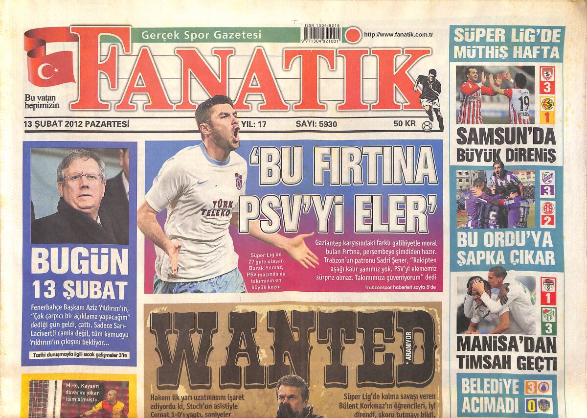 Fanatik Gazetesi 13 Şubat 2012 - Beşiktaş Seriye Bağladı - Huzurlarınızda Aslan Kral ! GZ159461 - 1
