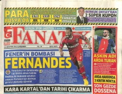 Fanatik Gazetesi 14 Ağustos 2013 -Fenerin Bombası Fernandes GZ101255 - 2