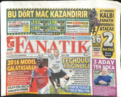 Fanatik Gazetesi 14 Kasım 2015 - 2016 Model Galatasaray GZ104566 - 1