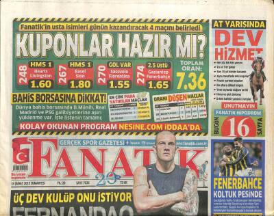 Fanatik Gazetesi 14 Şubat 2015 - Üç Dev Kulüp Onun İstiyor Fernandao Savaşı GZ107362 - 1