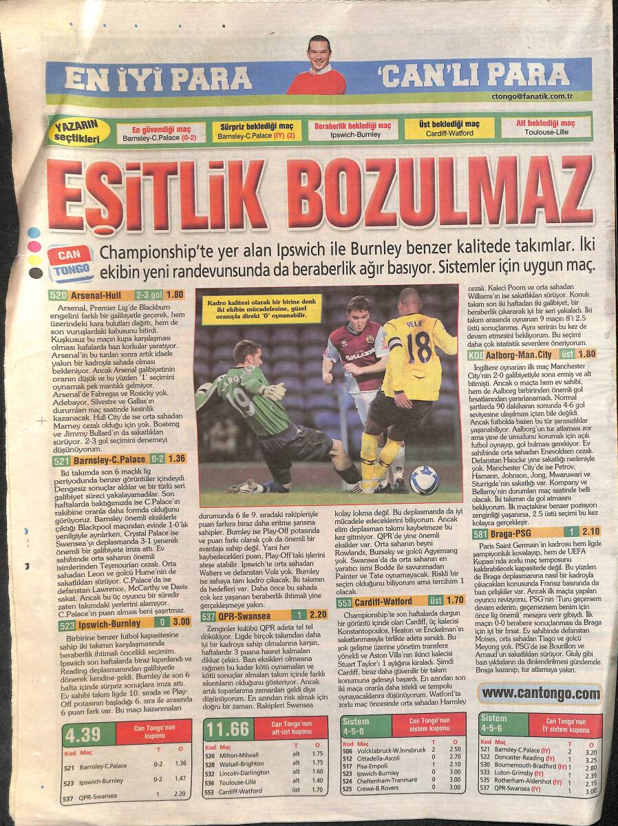 Fanatik Gazetesi 17 Mart 2009 - Burney Kaybetmez - Sami Yen'de Şölen! GZ138002 - 1