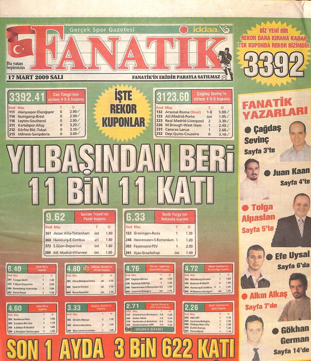 Fanatik Gazetesi 17 Mart 2009 GZ137176 - 1