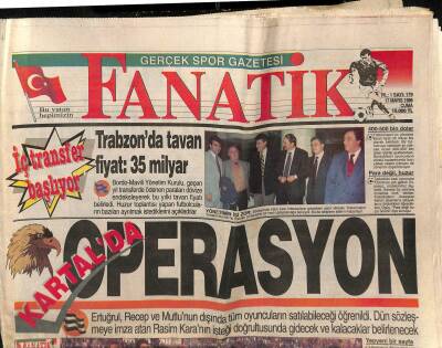 Fanatik Gazetesi 17 Mayıs 1996 - Fener Prim Şampiyonu - Milne , Hafta Sonu Geliyor GZ123129 - 1