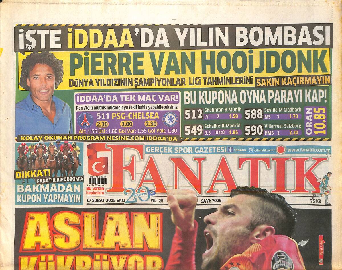 Fanatik Gazetesi 17 Şubat 2015 - İsmail Kartal'dan Rakiplere Taş : '' Bizim Adımız Fenerbahçe'' GZ159404 - 1