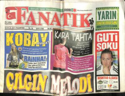 Fanatik Gazetesi 19 Eylül 2011 - Şenol Güneş Kara Listesine Yeni İsimler Ekledi GZ100355 - 2
